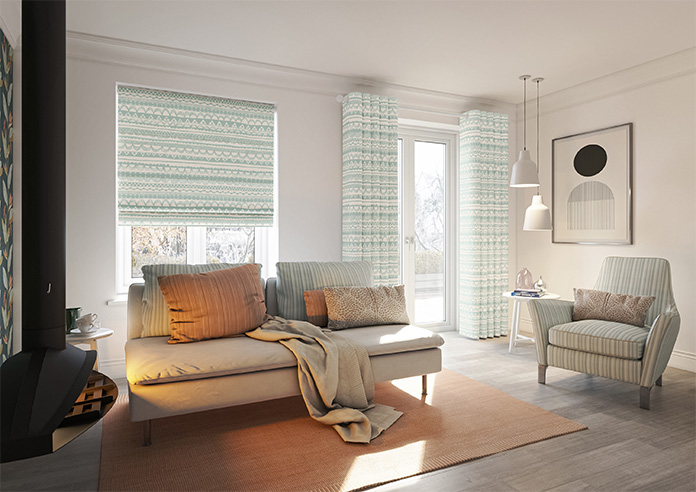 Bohemian, Crystal Blue - Roman Blind - Image 6